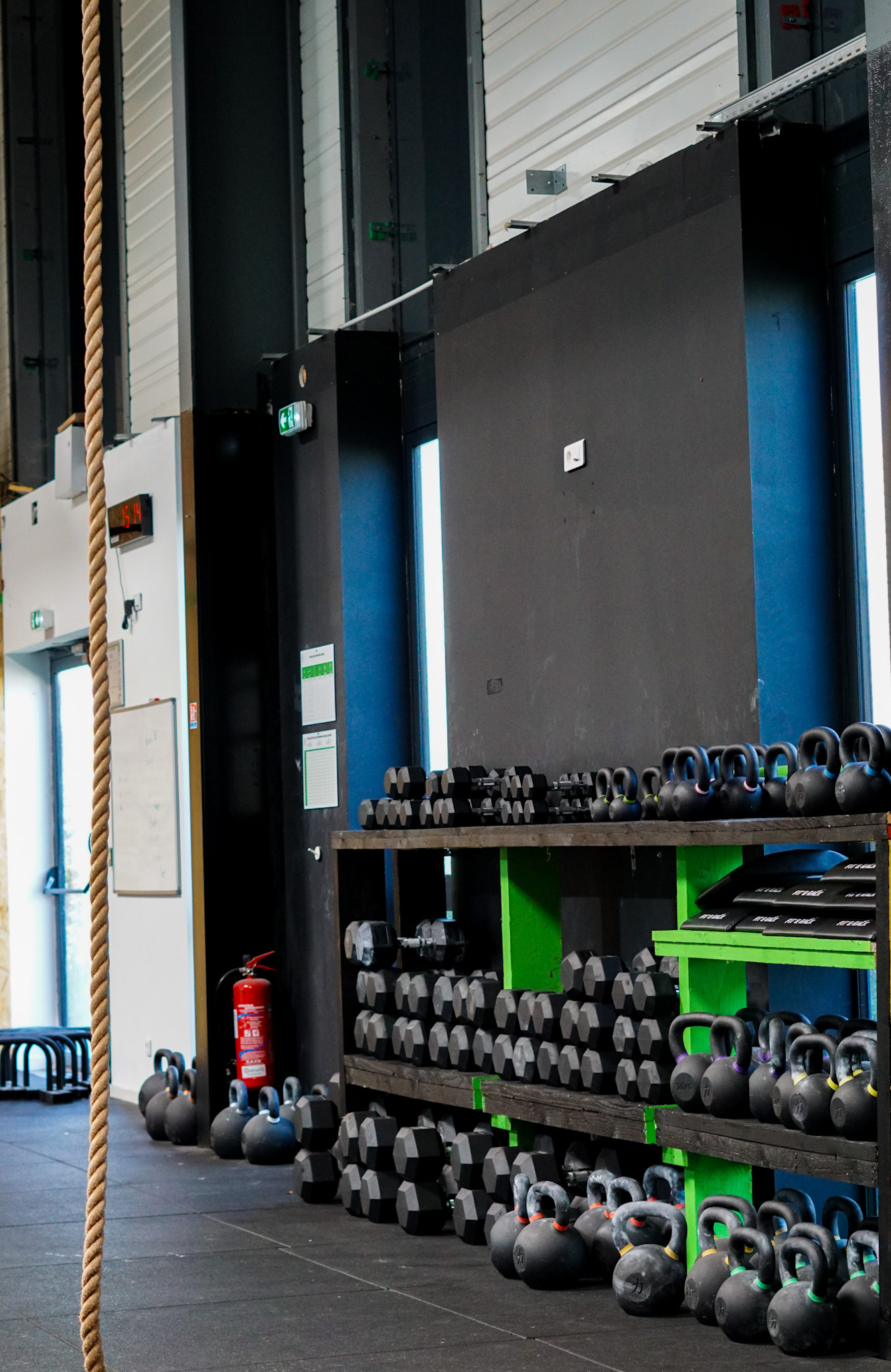 Les dumbbells, les kettlebells et la corde à grimper de L’Arène Gradignan